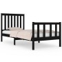 Estructura de cama madera maciza pino individual negro 90x190cm de vidaXL, Camas y somieres - Ref: Foro24-3103877, Precio: 12...