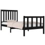 Estructura de cama madera maciza pino individual negro 90x190cm de vidaXL, Camas y somieres - Ref: Foro24-3103877, Precio: 12...