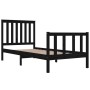 Estructura de cama madera maciza pino individual negro 90x190cm de vidaXL, Camas y somieres - Ref: Foro24-3103877, Precio: 12...