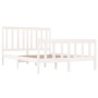 Estructura cama madera de pino doble pequeña blanca 120x190 cm de vidaXL, Camas y somieres - Ref: Foro24-3103879, Precio: 128...