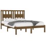 Estructura de cama madera maciza de pino marrón miel 140x190 cm de vidaXL, Camas y somieres - Ref: Foro24-3103916, Precio: 16...