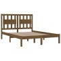 Estructura de cama madera maciza de pino marrón miel 140x190 cm de vidaXL, Camas y somieres - Ref: Foro24-3103916, Precio: 16...