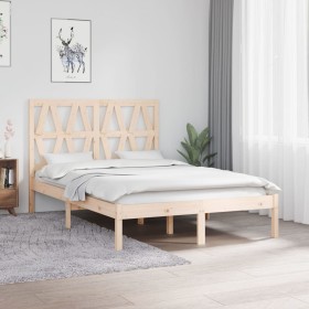 Estructura de cama madera maciza de pino 120x200 cm de vidaXL, Camas y somieres - Ref: Foro24-3103993, Precio: 110,99 €, Desc...