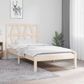 Solid pine wood bed frame 100x200 cm by vidaXL, Beds and slatted bases - Ref: Foro24-3103988, Price: 84,01 €, Discount: %