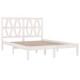 Estructura de cama de madera maciza de pino blanco 140x190 cm de vidaXL, Camas y somieres - Ref: Foro24-3103979, Precio: 141,...