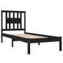 Black solid wood single bed frame 90x190 cm by vidaXL, Beds and slatted bases - Ref: Foro24-3104032, Price: 116,99 €, Discoun...