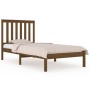 Solid pine wood bed frame honey brown 75x190 cm by vidaXL, Beds and slatted bases - Ref: Foro24-3103806, Price: 95,99 €, Disc...