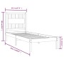 Estructura de cama de madera maciza de pino 90x200 cm de vidaXL, Camas y somieres - Ref: Foro24-3103918, Precio: 89,09 €, Des...