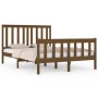 Honey brown solid wood double bed frame 120x190 cm by vidaXL, Beds and slatted bases - Ref: Foro24-3103881, Price: 136,14 €, ...