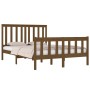 Estructura de cama doble madera maciza marrón miel 120x190 cm de vidaXL, Camas y somieres - Ref: Foro24-3103881, Precio: 136,...