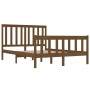 Honey brown solid wood double bed frame 120x190 cm by vidaXL, Beds and slatted bases - Ref: Foro24-3103881, Price: 136,14 €, ...