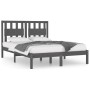 Estructura de cama de madera maciza de pino gris 140x190 cm de vidaXL, Camas y somieres - Ref: Foro24-3103915, Precio: 147,50...