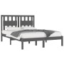 Estructura de cama de madera maciza de pino gris 140x190 cm de vidaXL, Camas y somieres - Ref: Foro24-3103915, Precio: 147,50...