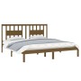 Estructura de cama madera maciza de pino marrón miel 200x200 cm de vidaXL, Camas y somieres - Ref: Foro24-3104086, Precio: 15...