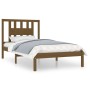 Honey brown solid pine wood bed frame 100x200 cm by vidaXL, Beds and slatted bases - Ref: Foro24-3104056, Price: 105,57 €, Di...