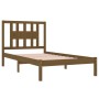 Honey brown solid pine wood bed frame 100x200 cm by vidaXL, Beds and slatted bases - Ref: Foro24-3104056, Price: 105,57 €, Di...