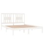 Estructura de cama de madera maciza de pino blanco 140x200 cm de vidaXL, Camas y somieres - Ref: Foro24-3104064, Precio: 137,...