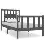 Gray solid wood single bed frame 90x190 cm by vidaXL, Beds and slatted bases - Ref: Foro24-3104095, Price: 98,99 €, Discount: %