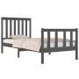 Gray pine wood single bed frame 90x190 cm by vidaXL, Beds and slatted bases - Ref: Foro24-3103875, Price: 100,81 €, Discount: %