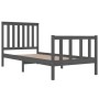 Gray pine wood single bed frame 90x190 cm by vidaXL, Beds and slatted bases - Ref: Foro24-3103875, Price: 100,81 €, Discount: %