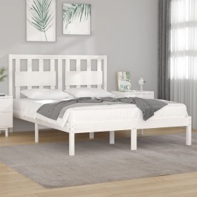 Estructura de cama de madera maciza de pino blanca 160x200 cm de vidaXL, Camas y somieres - Ref: Foro24-3103944, Precio: 147,...