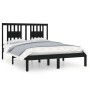 Black solid wood double bed frame 135x190 cm by vidaXL, Beds and slatted bases - Ref: Foro24-3104042, Price: 160,62 €, Discou...