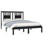 Black solid wood double bed frame 135x190 cm by vidaXL, Beds and slatted bases - Ref: Foro24-3104042, Price: 160,62 €, Discou...