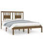 Estructura de cama doble madera maciza marrón miel 120x190 cm de vidaXL, Camas y somieres - Ref: Foro24-3104036, Precio: 127,...