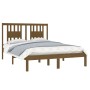 Estructura de cama doble madera maciza marrón miel 120x190 cm de vidaXL, Camas y somieres - Ref: Foro24-3104036, Precio: 127,...