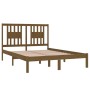 Estructura de cama doble madera maciza marrón miel 120x190 cm de vidaXL, Camas y somieres - Ref: Foro24-3104036, Precio: 127,...