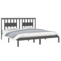 Solid gray pine wood bed frame 200x200 cm by vidaXL, Beds and slatted bases - Ref: Foro24-3104085, Price: 156,30 €, Discount: %