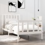 White solid wood single bed frame 90x190 cm by vidaXL, Beds and slatted bases - Ref: Foro24-3104094, Price: 103,72 €, Discoun...