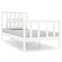 White solid wood single bed frame 90x190 cm by vidaXL, Beds and slatted bases - Ref: Foro24-3104094, Price: 103,99 €, Discoun...