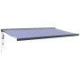 Toldo retráctil aluminio y tela azul y blanco 5x3 m de vidaXL, Toldos - Ref: Foro24-3154600, Precio: 765,99 €, Descuento: %