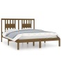 Estructura de cama madera maciza King marrón miel 150x200 cm de vidaXL, Camas y somieres - Ref: Foro24-3104071, Precio: 150,6...