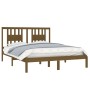 Estructura de cama madera maciza King marrón miel 150x200 cm de vidaXL, Camas y somieres - Ref: Foro24-3104071, Precio: 150,6...