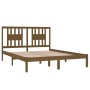 Estructura de cama madera maciza King marrón miel 150x200 cm de vidaXL, Camas y somieres - Ref: Foro24-3104071, Precio: 150,6...