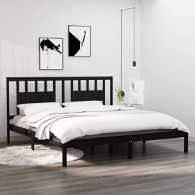 Solid black pine wood bed frame 200x200 cm by vidaXL, Beds and slatted bases - Ref: Foro24-3104087, Price: 156,48 €, Discount: %