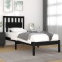 Estructura de cama madera maciza pino individual negro 90x190cm de vidaXL, Camas y somieres - Ref: Foro24-3103902, Precio: 12...