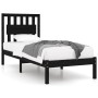 Estructura de cama madera maciza pino individual negro 90x190cm de vidaXL, Camas y somieres - Ref: Foro24-3103902, Precio: 12...