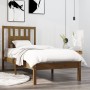 Estructura de cama madera maciza marrón miel 75x190 cm de vidaXL, Camas y somieres - Ref: Foro24-3104026, Precio: 93,32 €, De...