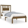 Estructura de cama madera maciza marrón miel 75x190 cm de vidaXL, Camas y somieres - Ref: Foro24-3104026, Precio: 93,32 €, De...