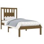 Estructura de cama madera maciza marrón miel 75x190 cm de vidaXL, Camas y somieres - Ref: Foro24-3104026, Precio: 93,32 €, De...