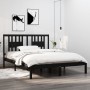 Black solid wood bed frame King Size 150x200 cm by vidaXL, Beds and slatted bases - Ref: Foro24-3104072, Price: 166,63 €, Dis...