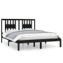 Estructura de cama madera maciza negra King Size 150x200 cm de vidaXL, Camas y somieres - Ref: Foro24-3104072, Precio: 166,63...