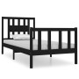 Estructura de cama individual madera maciza negra 90x190 cm de vidaXL, Camas y somieres - Ref: Foro24-3104097, Precio: 128,82...