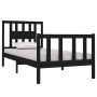 Estructura de cama individual madera maciza negra 90x190 cm de vidaXL, Camas y somieres - Ref: Foro24-3104097, Precio: 128,82...