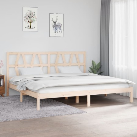 Solid pine wood bed frame 200x200 cm by vidaXL, Beds and slatted bases - Ref: Foro24-3104018, Price: 125,99 €, Discount: %