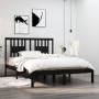 Estructura de cama madera maciza negra 120x190 cm de vidaXL, Camas y somieres - Ref: Foro24-3104037, Precio: 154,29 €, Descue...