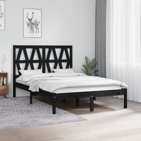 Estructura de cama madera maciza de pino negro 120x200 cm de vidaXL, Camas y somieres - Ref: Foro24-3103997, Precio: 150,57 €...